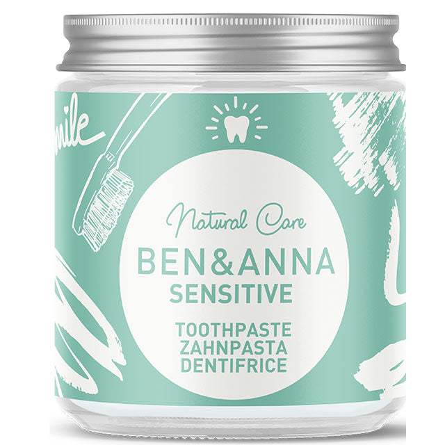 Ben and Anna Natural Toothpaste Sensitive in a glass jar