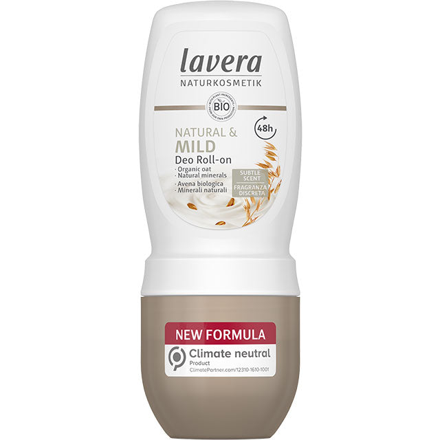 Lavera Natural and Mild Deo Roll-On in a roll-on tube