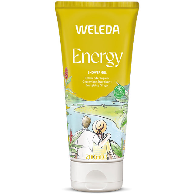 Weleda Energy Shower Gel is in a tube on a white background