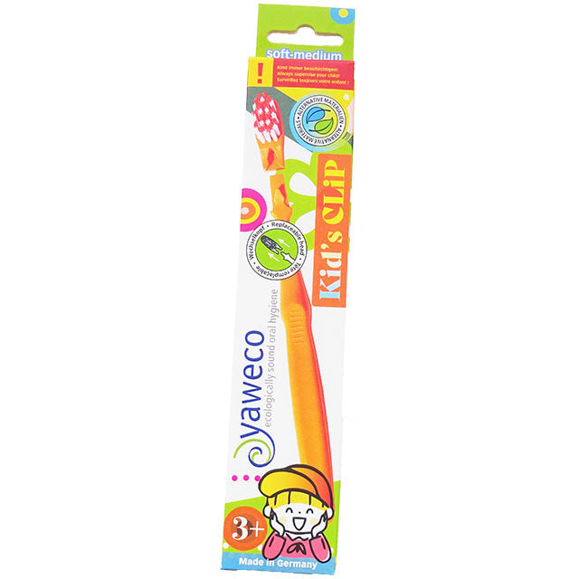 Yaweco Kids Clip Toothbrush Soft Medium Nylon in a box