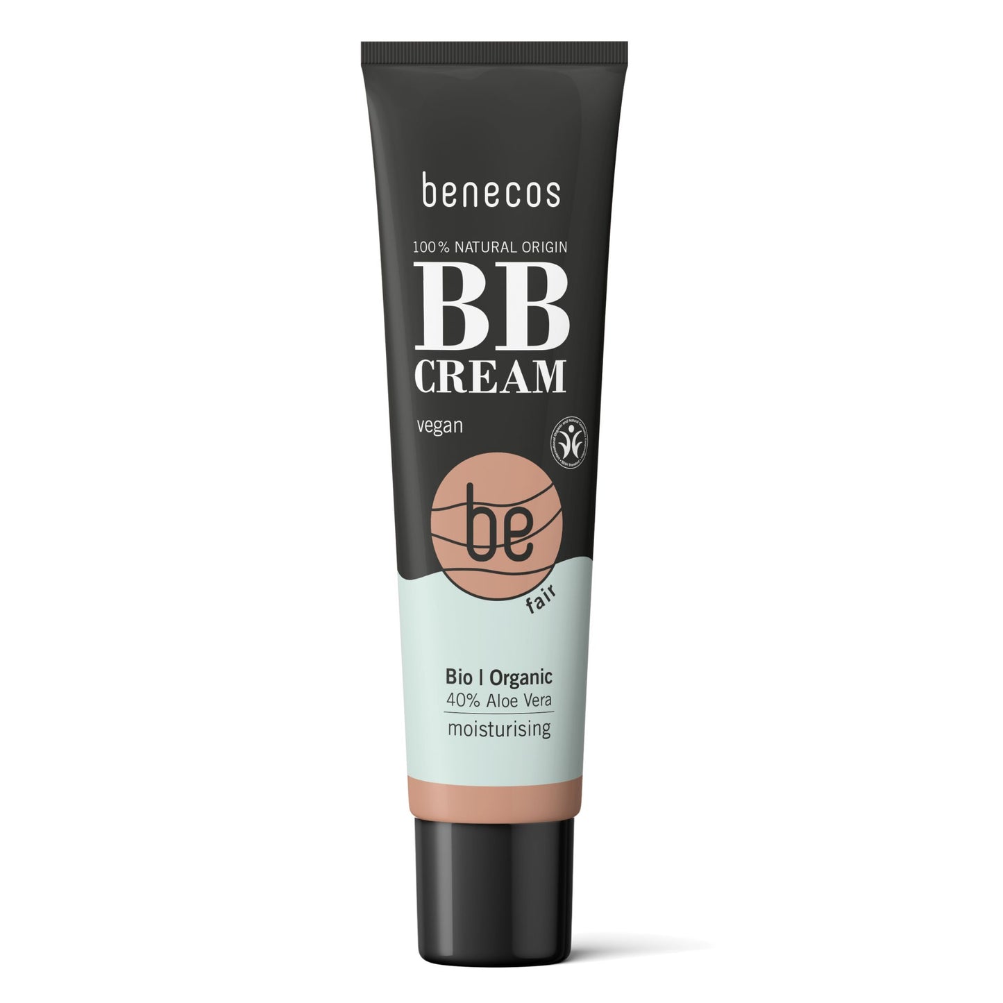 benecos bb cream 8 in 1 fair, vegan in black tube