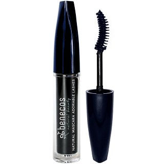 Benecos natural mascara adorable lashes in Deep Ocean with curved brush.
