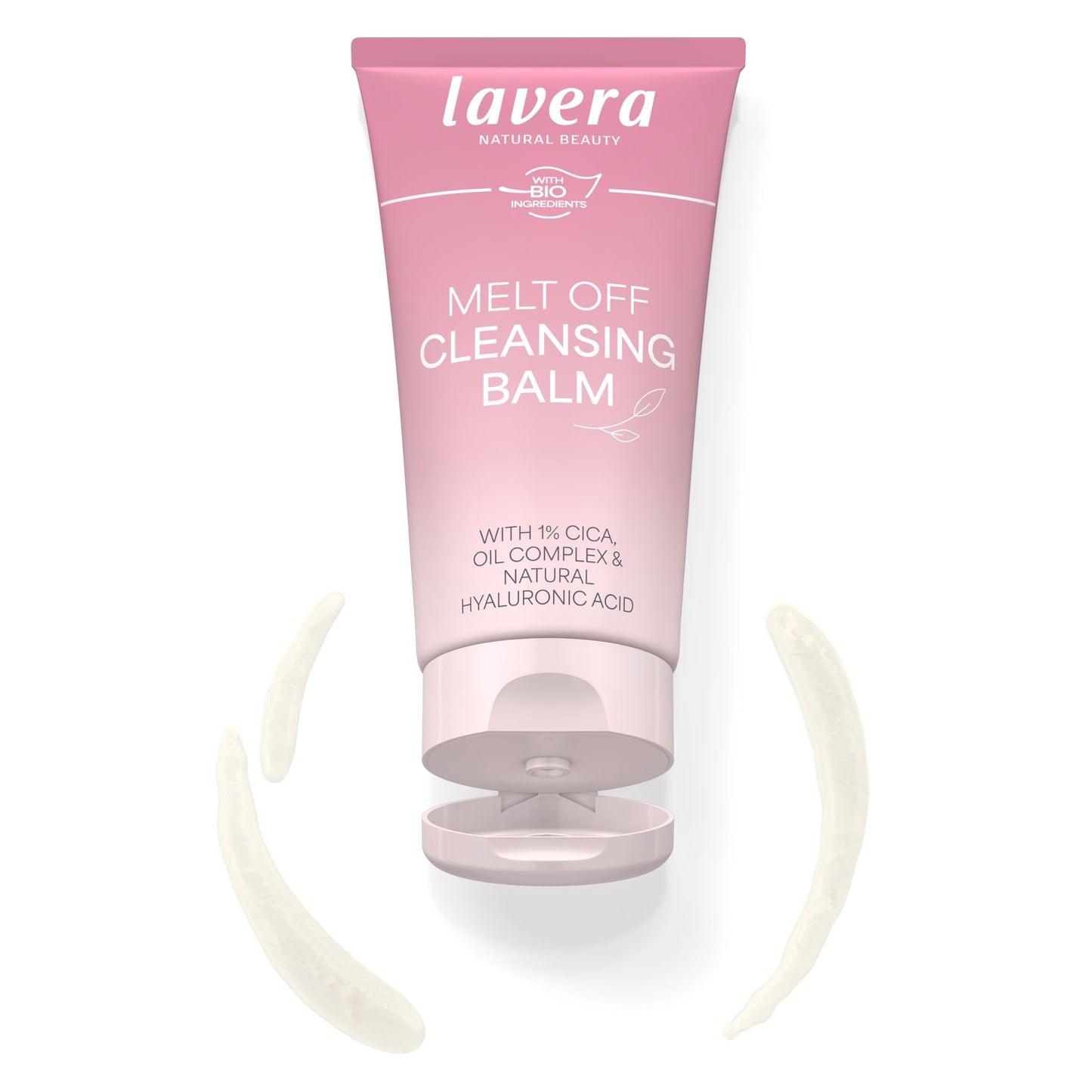 A tub of Lavera Melt Off Cleansing Balm open on a clean white background