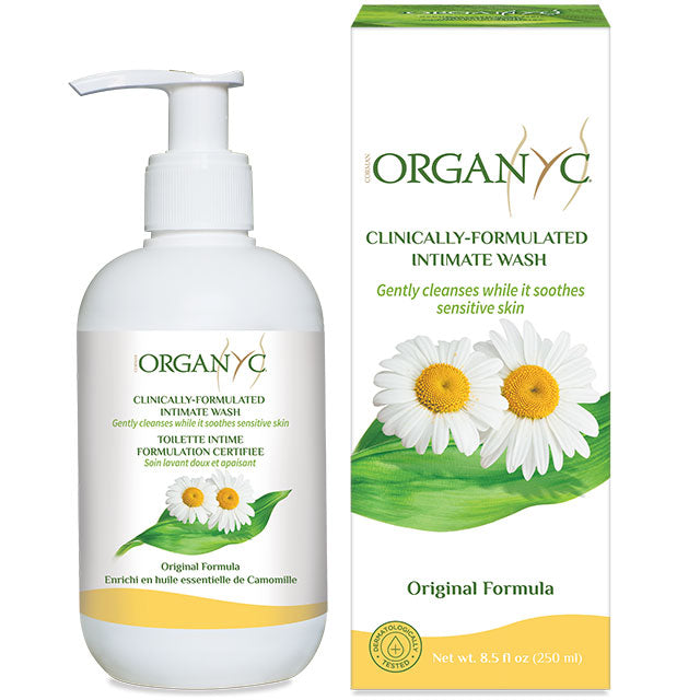 Organyc Intimate Wash comes in a plastic pump bottle in a box