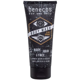 benecos men 3 in 1 sport body wash natural body wash