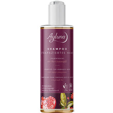 Aluna Shampoo for Damaged Hair with organic npomegranate in a plastic bottle with a push down cap