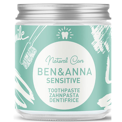 Ben and Anna Natural Toothpaste Sensitive in a glass jar