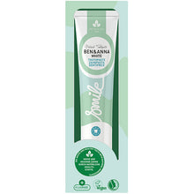 Ben and Anna White Toothpaste in a pale green and white tube in a pale green box 
