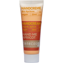 Tube of Benecos Bio Apricot Hand Cream Mini on a white background