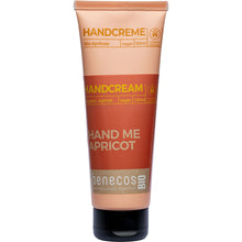 Tube of Benecos Bio Apricot Hand Cream on a white background