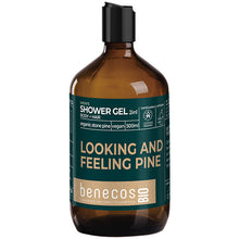 Benecos Bio Men's Shower Gel 2 in 1 for body and hair with organic stone pine. Brown Plastic Bottle 