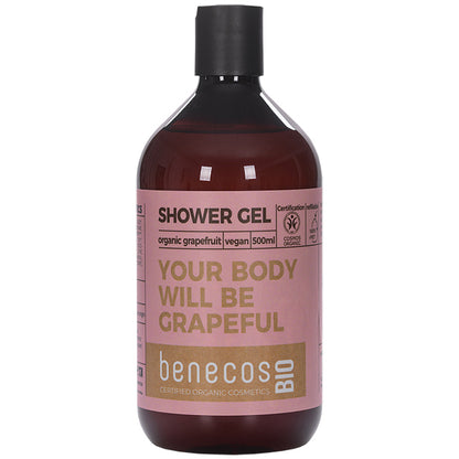 Benecos Bio Shower Gel Your Body will be Grapeful with organic grapefruit. In a brown plastic bottle 