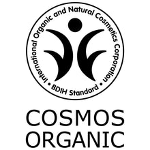 Certified by BDIH Cosmos Organic logo on a white background