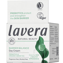 Lavera Barrier Balance Day Cream with prebiotics and organic green tea in a box 