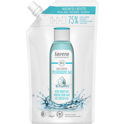 lavera Bais Sensitive Body Wash 2 in 1 for hair and body in a 500ml Pouch.