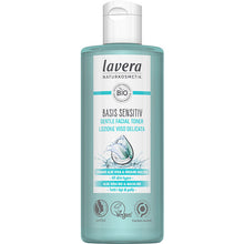 Lavera Basis Sensitive Facial Toner with organic aloe vera and organic mallow. Suitable for all skin types. Bottle made from recycled materials