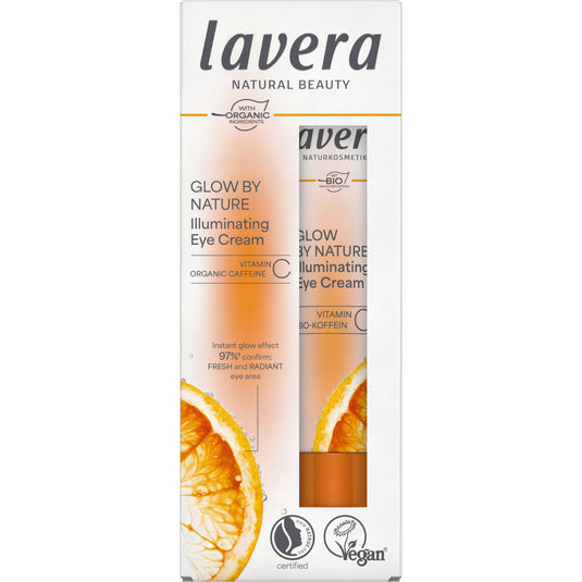 Lavera Glow by Nature Illuminating Eye Cream in a box on a white background