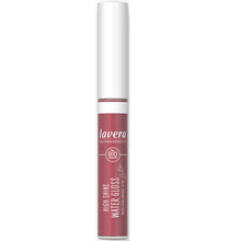 Lavera High Shine Water Gloss Lipgloss Hot Cherry 02  is a cherry red shade. and is in a lipgloss bottle with a wand 
applicator.