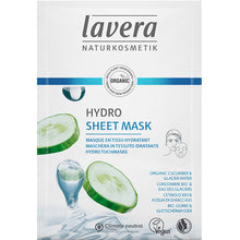 Lavera Hydro Sheet Mask. Cotton mask infused with Organic Cucumber and Glacier Water 