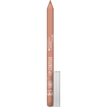 lavera Lip Contour Warm Brown 03 Lipliner is a warm brown shade with undertones of coral  in a pencil form with lid