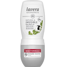Lavera Natural and Invisible Deo Roll On  with organic moringa and natural minerals in a roll-on plastic tube 