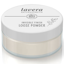 Lavera Invisible Finish Loose Powder in a tub with a screw top lid 