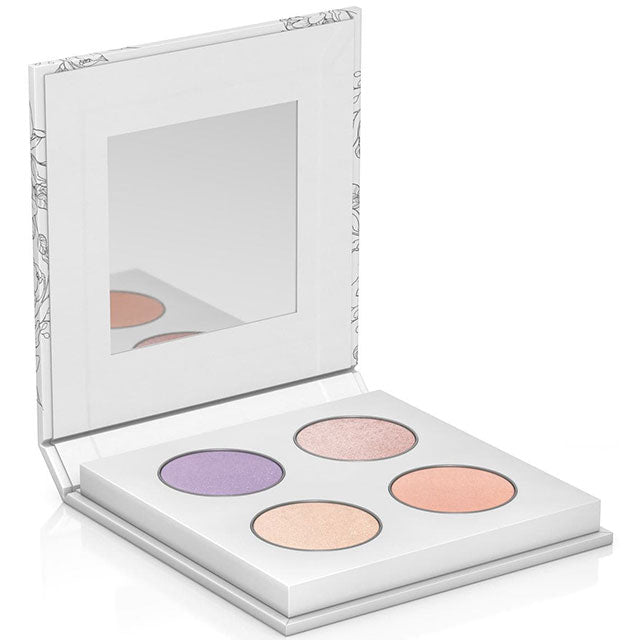 Lavera Signature Collection Pure Pastels 01  is a palette with 4 shades of eyeshadow with a mirror in a cardboard case