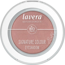 Lavera Signature Colour Eyeshadow Dusty Rose 01 is in a round pressed powder compact 