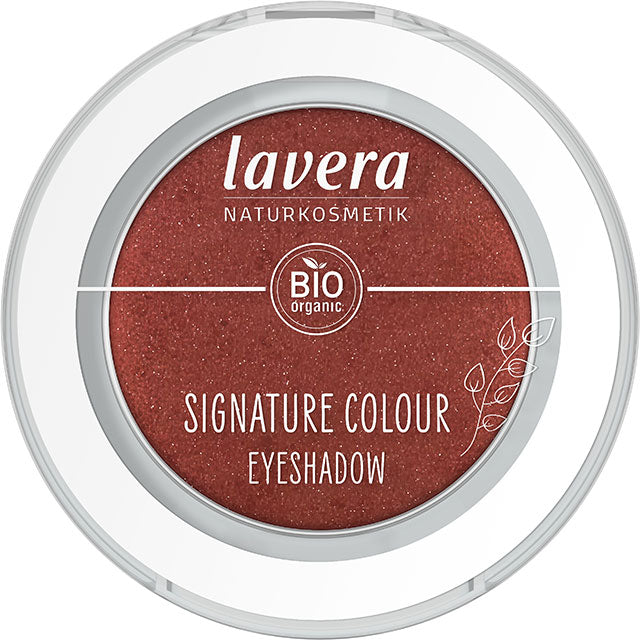 Lavera Signature Colour Eyeshadow Red Ochre 06 is in a round pressed powder compact 