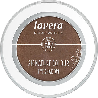 Lavera Signature Colour Eyeshadow Walnut 02 is in a round pressed powder compact 