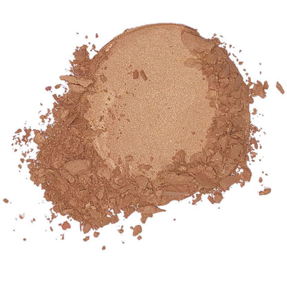 a bronzed powder swatch of lavera Solid Sun Bronzer Soleil Kiss 01 on a white background