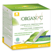 Organyc Compact Applicator Tampons Regular. 16 Tampons in a box 
