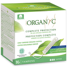Organyc Compact Applicator Tampons Super. 16 Tampons in a box 
