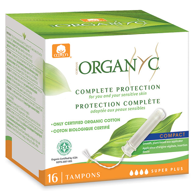 Organyc Compact Aplicator Tampons Super Plus. 16 Tampons in a box 