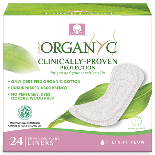 Organyc Organic Cotton Pantyliners in a recycled cardboard box