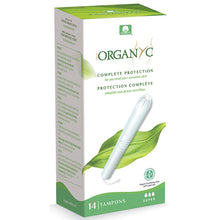 Organyc Organic Cotton Applicastor Tampons  14 tampons in a cardboard box. 