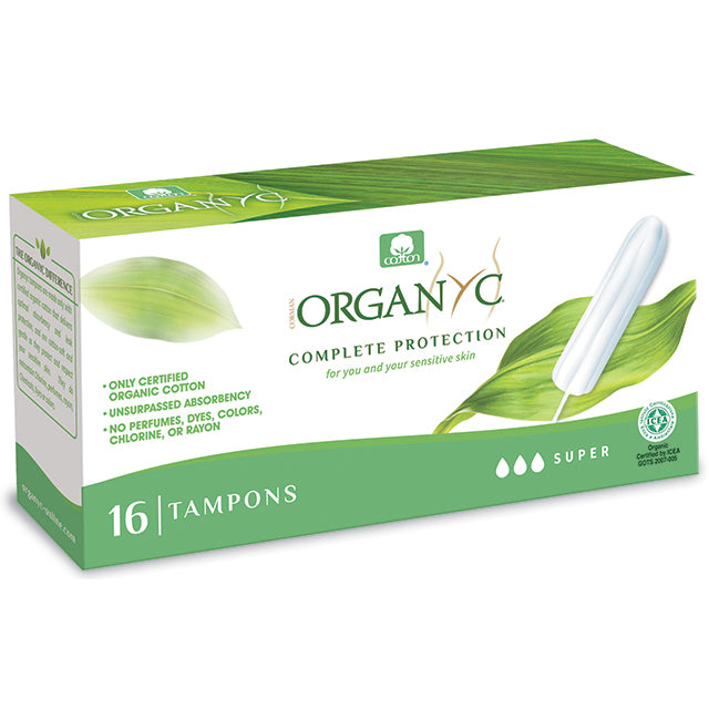 Organyc Tampons Super made with organic cotton. 16 Tampons in a box 