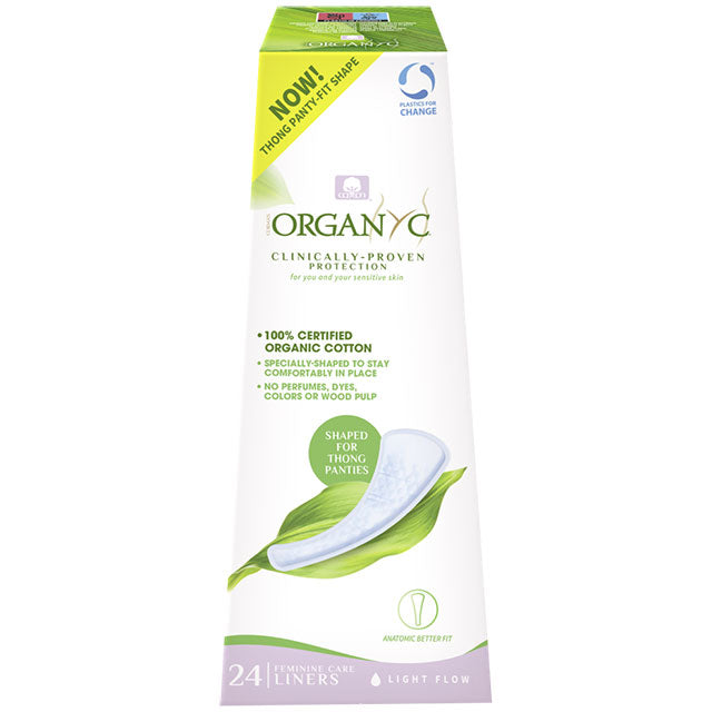 Organyc Organic Cotton Thong panty Liners. 24 liners in a box 