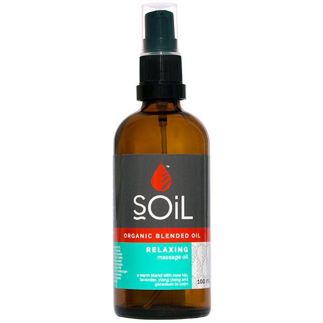 Soil Organic Blended Oil Relaxing  Massage Oilina brown glass bottle 