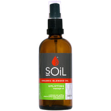 Soil Organic Blended Oil Uplifting Massage Oil in a brown glass bottle 