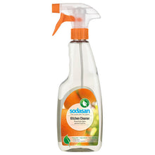 Sodasan Kitchen Cleaner in an easy to hold plastic bottle with a spray nozzle 