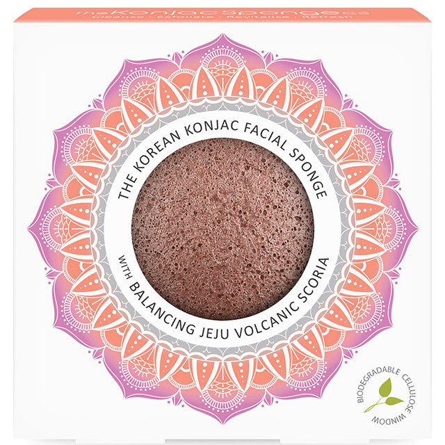 The Korean Konjac Facial Sponge with Balancing Jeju Volcanic Scoria in a box