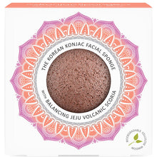 The Korean Konjac Facial Sponge with Balancing Jeju Volcanic Scoria in a box