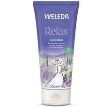 Weleda Relax Shower Cream in a tube on a white background