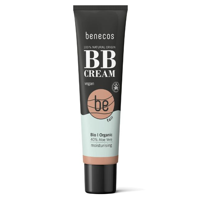 Benecos Natural Beauty Natural BB Cream 8 in 1 in the shade Fair in a tube with white background.