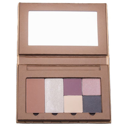 Makeup palette with six colours on a white background.