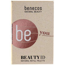 Benecos beauty id refill palette small size,  packaging in beige colour with "be you" text design.