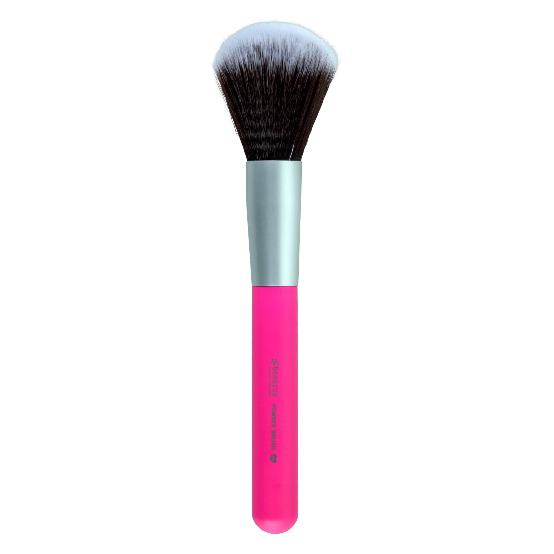 Benecos make up brush, powder brush with pink handle