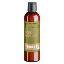 Benecos BIO hair conditioner for normal hair, organic hemp vegan in brown plastic bottle