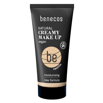 benecos natural creamy make up vegan vanilla in black tube.